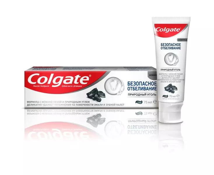 Зубная паста Colgate Безопасное отбеливание Природный уголь, 75 мл