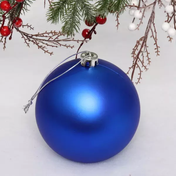 Новогодний шар 15 см Матовый, синий 201-1370