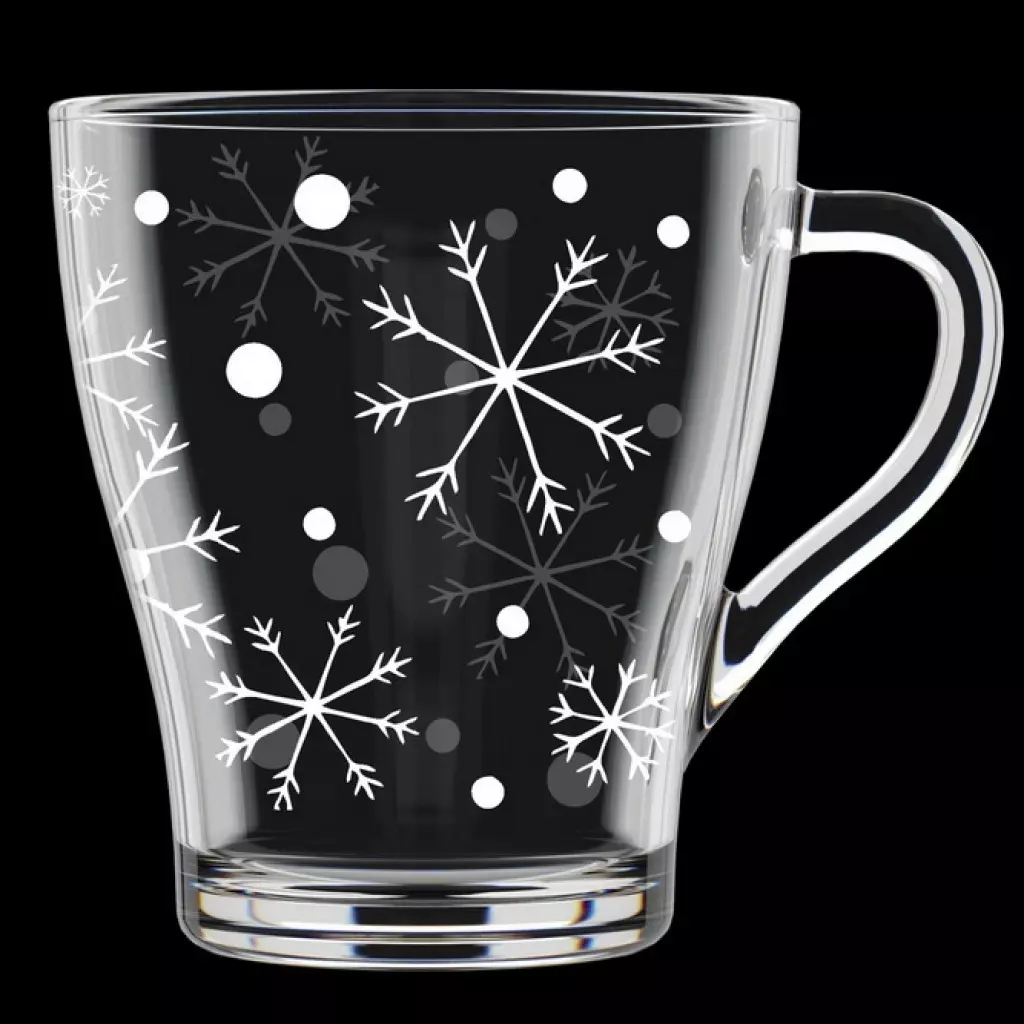 Кружка 250 мл, стекло, &quot;Снегопад&quot; арт.1649-Г