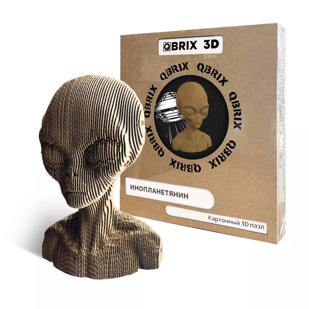 Конструктор 3D картонный Qbrix Инопланетянин 20024