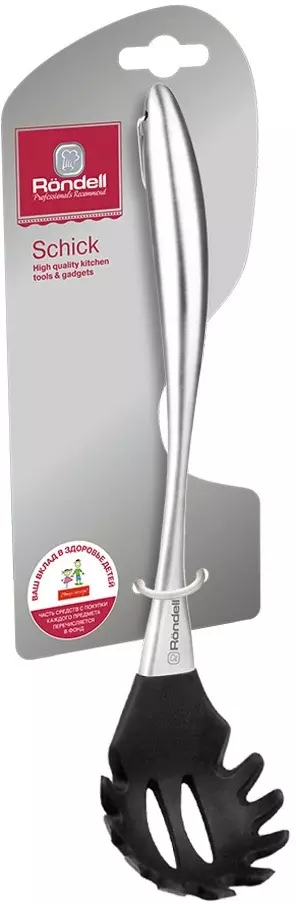 Ложка для спагетти силикон, ручка нержавеющая сталь, Schick Rondell, RD-639