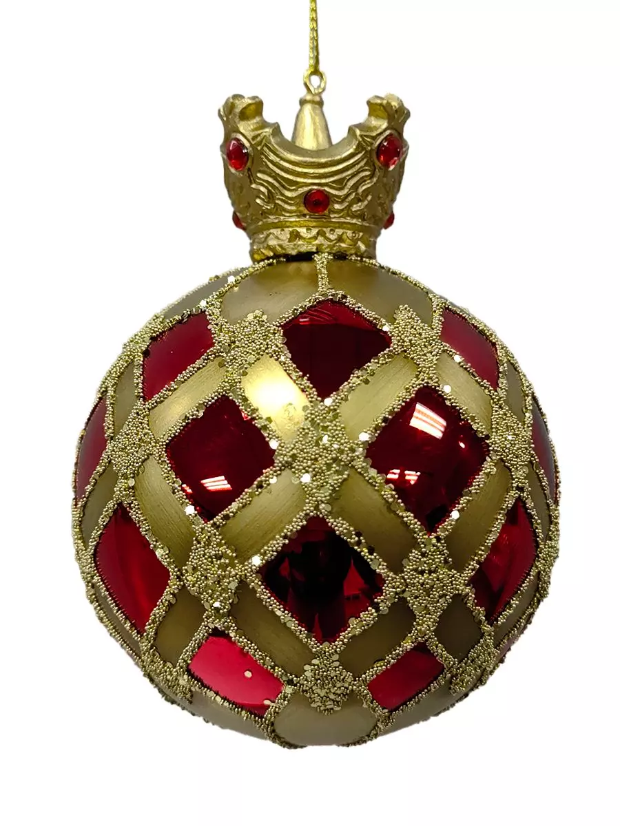 Новогоднее подвесное украшение из стекла и полирезины / 8x8x11,3см 95565