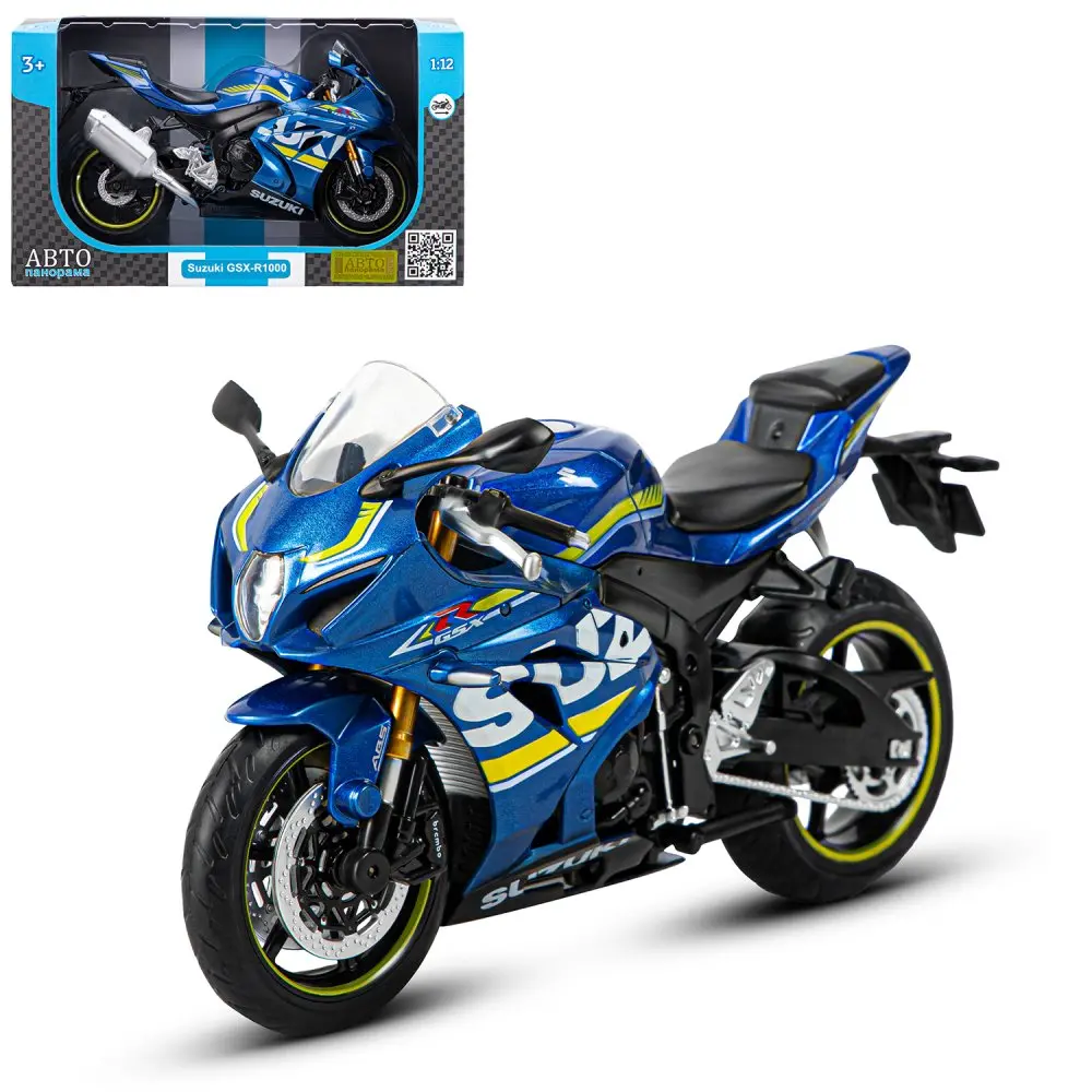 Мотоцикл металл 1:12 SUZUKI GSR-R1000, синий, , в/к 21,5*13,0*9,6 см  JB1251501ТМ Автопанорама — купить по выгодной цене в интернет-магазине  Колорлон