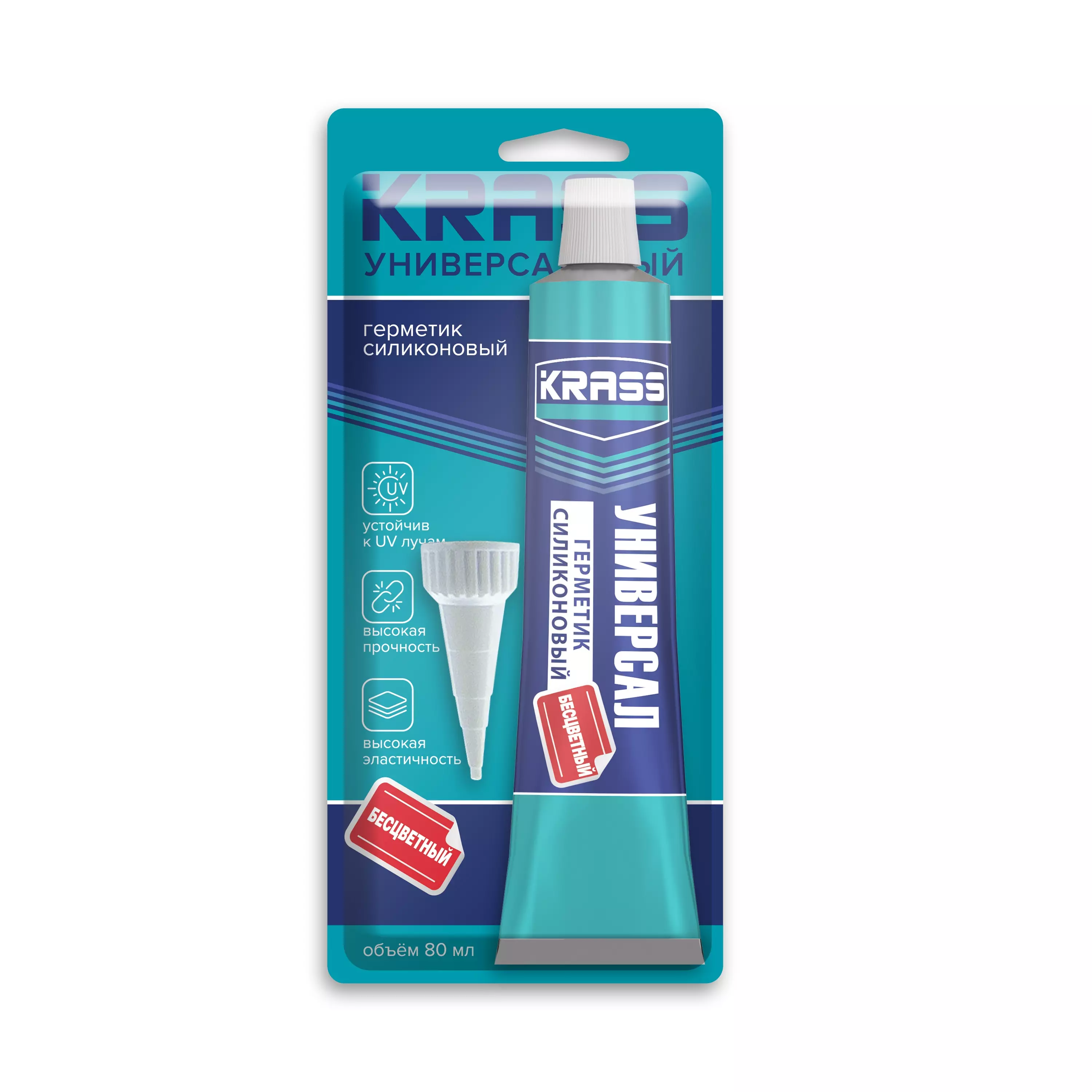 Герметик силиконовый KRASS универсальный бесцветный 80 мл