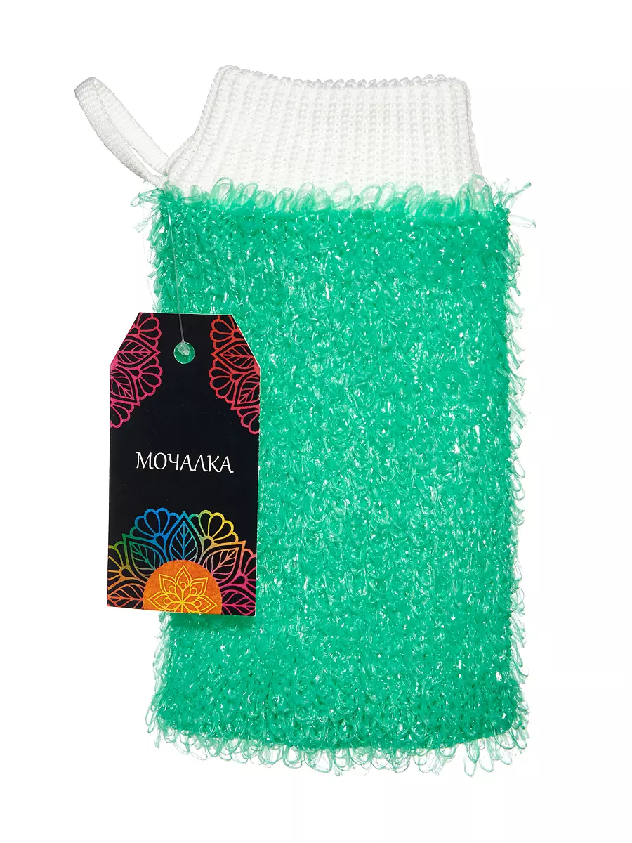 Мочалка варежка вязаная, ППР, 23х10 см Eva М3811