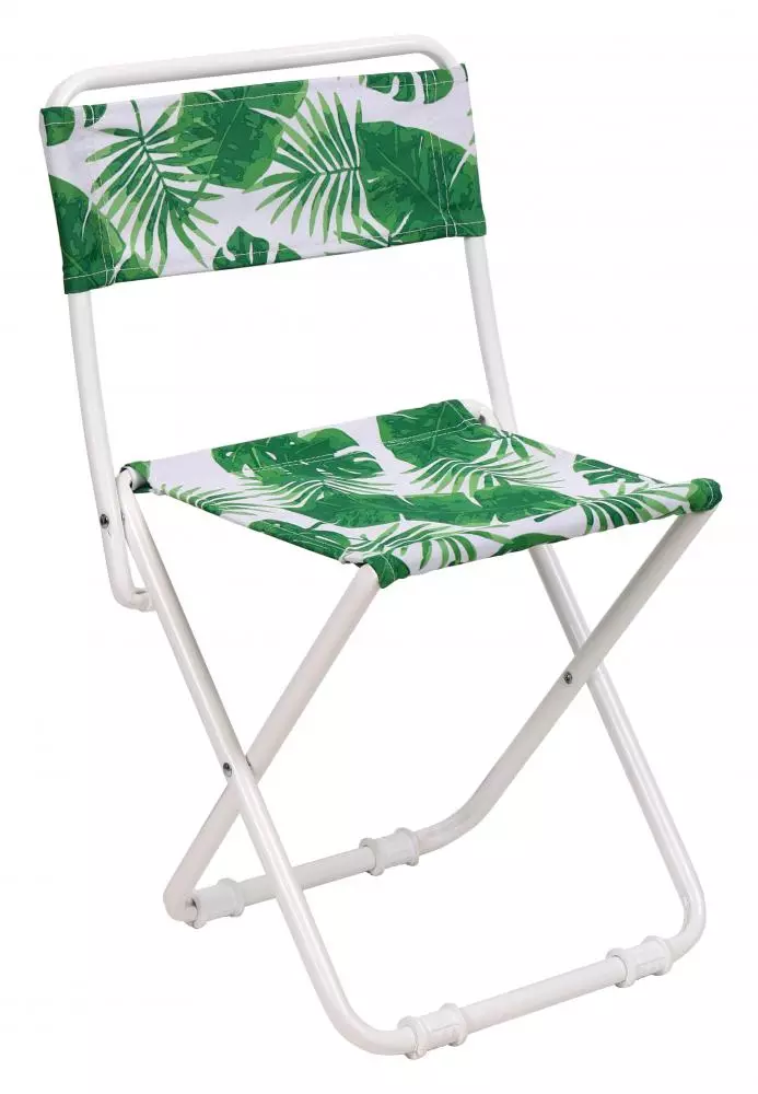Складной стул походный (ПС1/1 с тропическими листьями светлый)