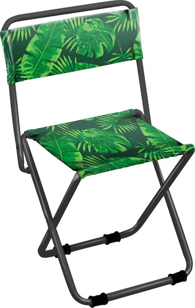 Складной стул походный (ПС1/2 с тропическими листьями на темном)