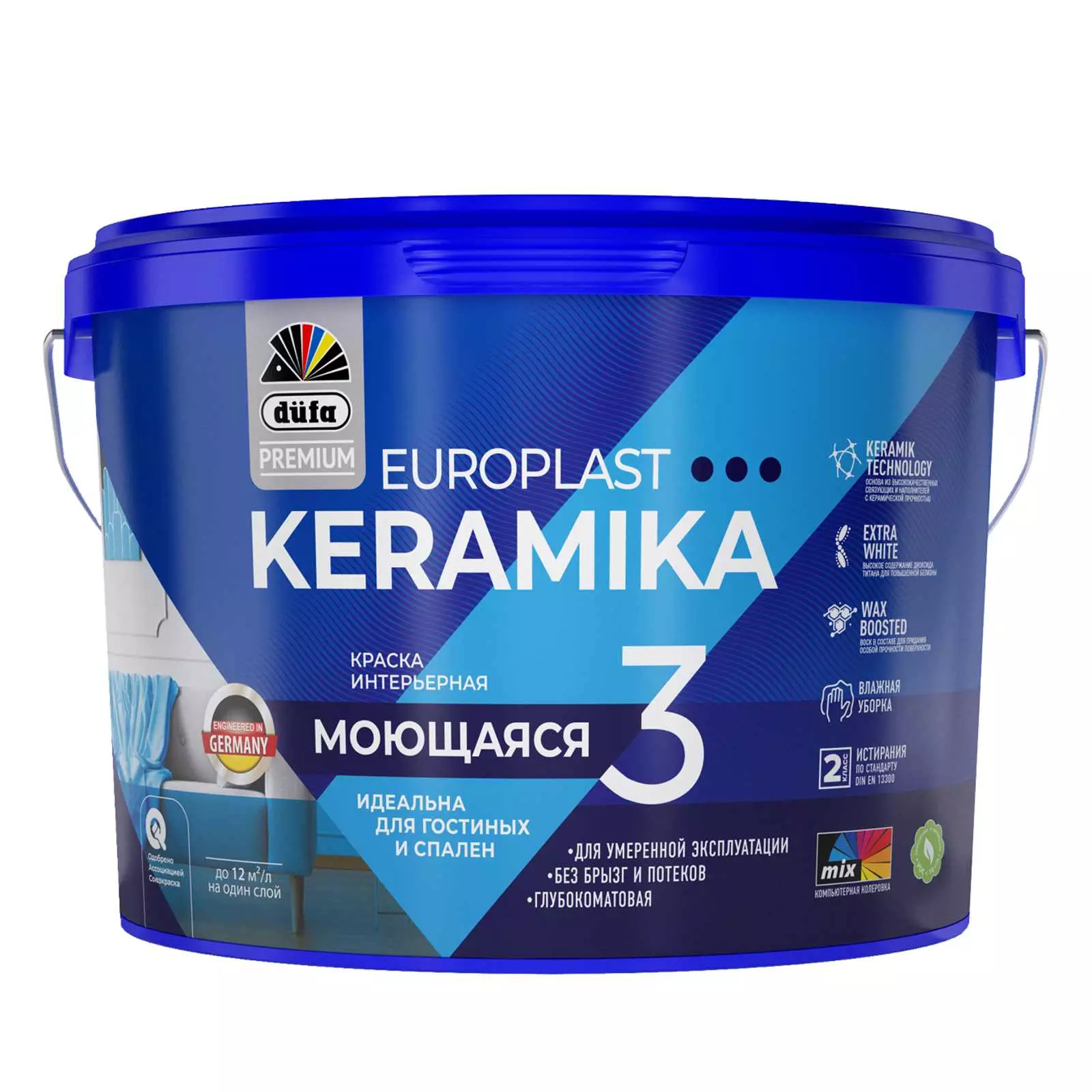 Краска ВД DufaPremium EuroPlast Keramika 3 база1 0,9л