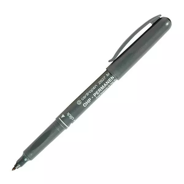 Маркер для гладких поверхностей &quot;Centropen&quot; Permanent OHP 1 мм, черный круглый