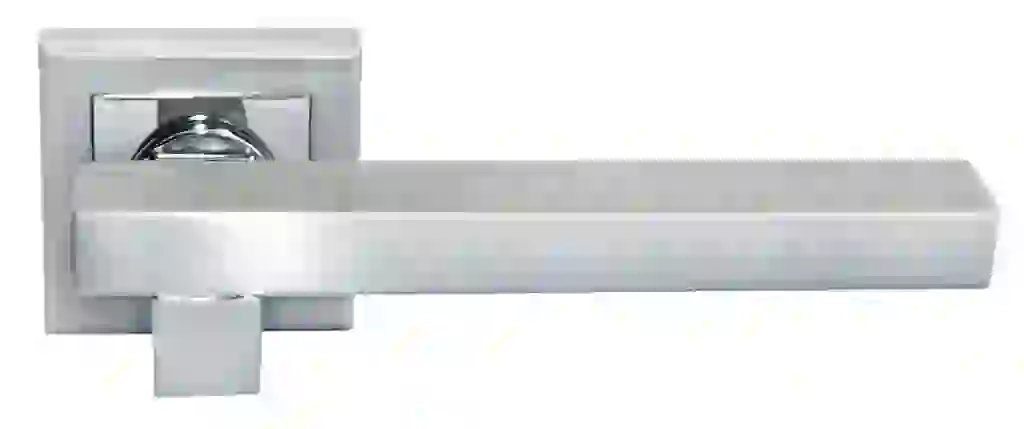 Дверная ручка квадрат MORELLI МН-16 SC/CP-S матовый хром/хром