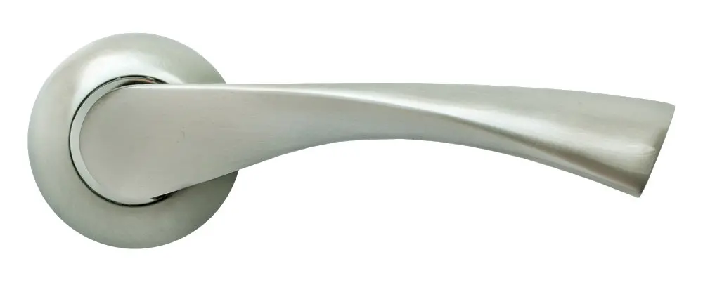 Дверная ручка круг RUCETTI RAP 1 SN/CP -IND белый никель/хром