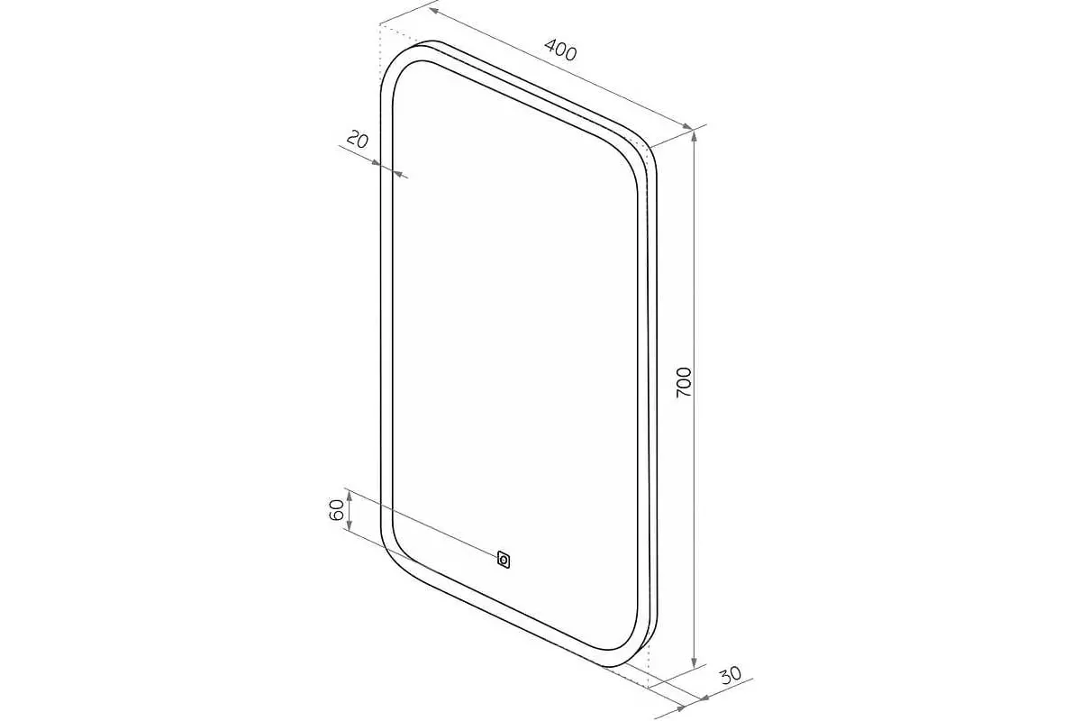 Зеркало в ванную 40х70 см с подсветкой и сенсорным включением Континент Mini 4, ЗЛП852