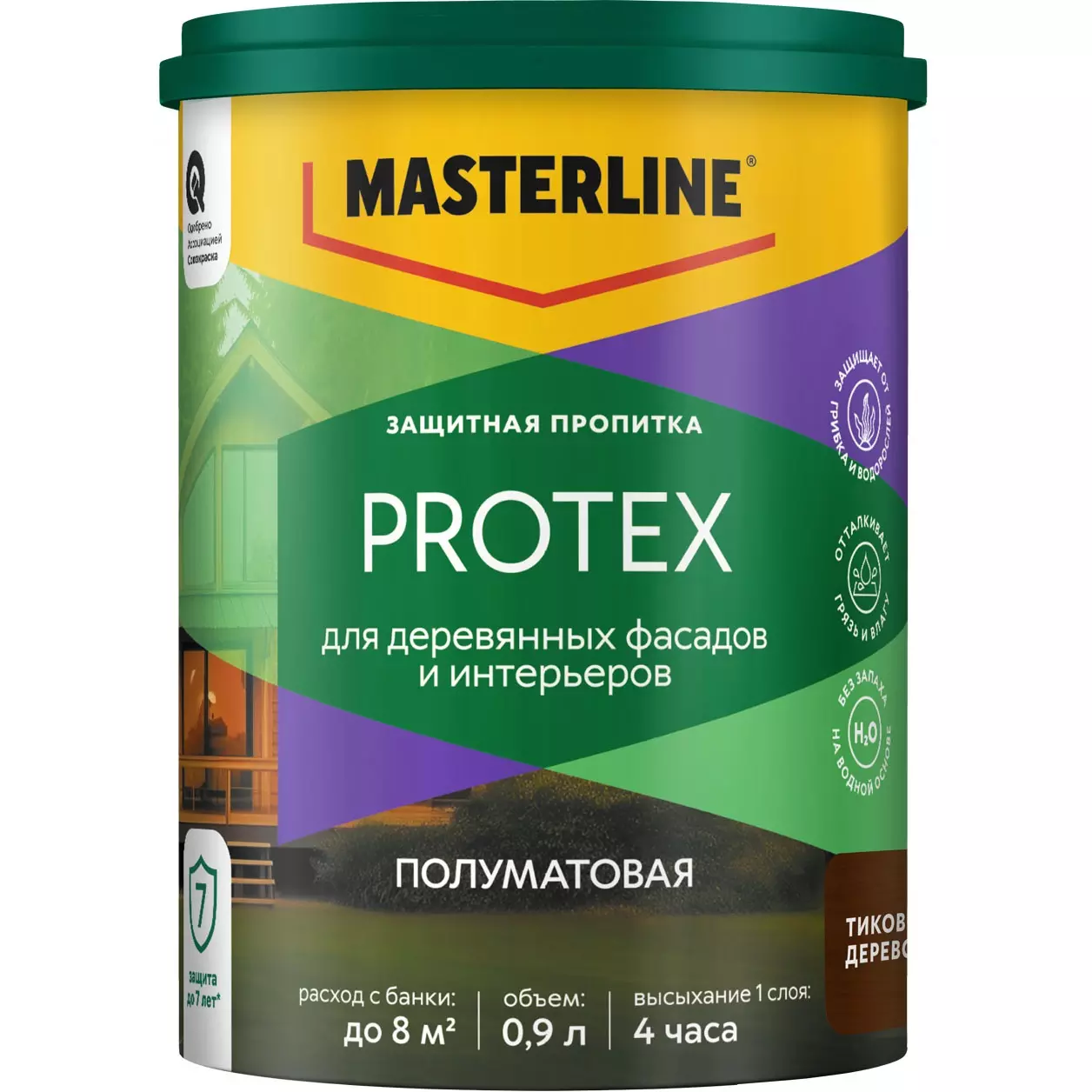 Антисептик декоративный Masterline Protex тиковое дерево 0,9 л