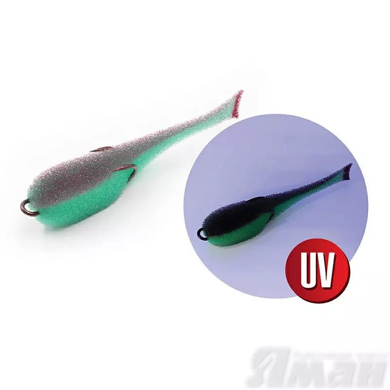 Поролоновая рыбка YAMAN на двойнике, р. 80 мм, цвет 17 UV (5 шт.) 