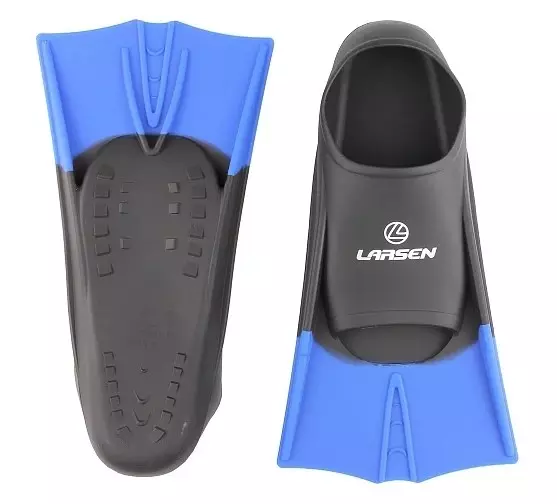 Ласты укороченные силиконовые Larsen черный/синий размер 33-35 6975