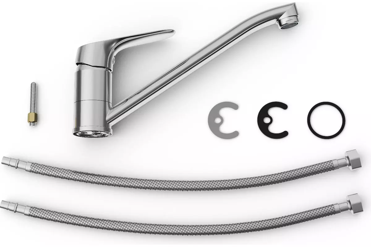 Смеситель для кухни, средний излив 21,5 см, хром, TOKITO TOK-TAK-1012, латунь