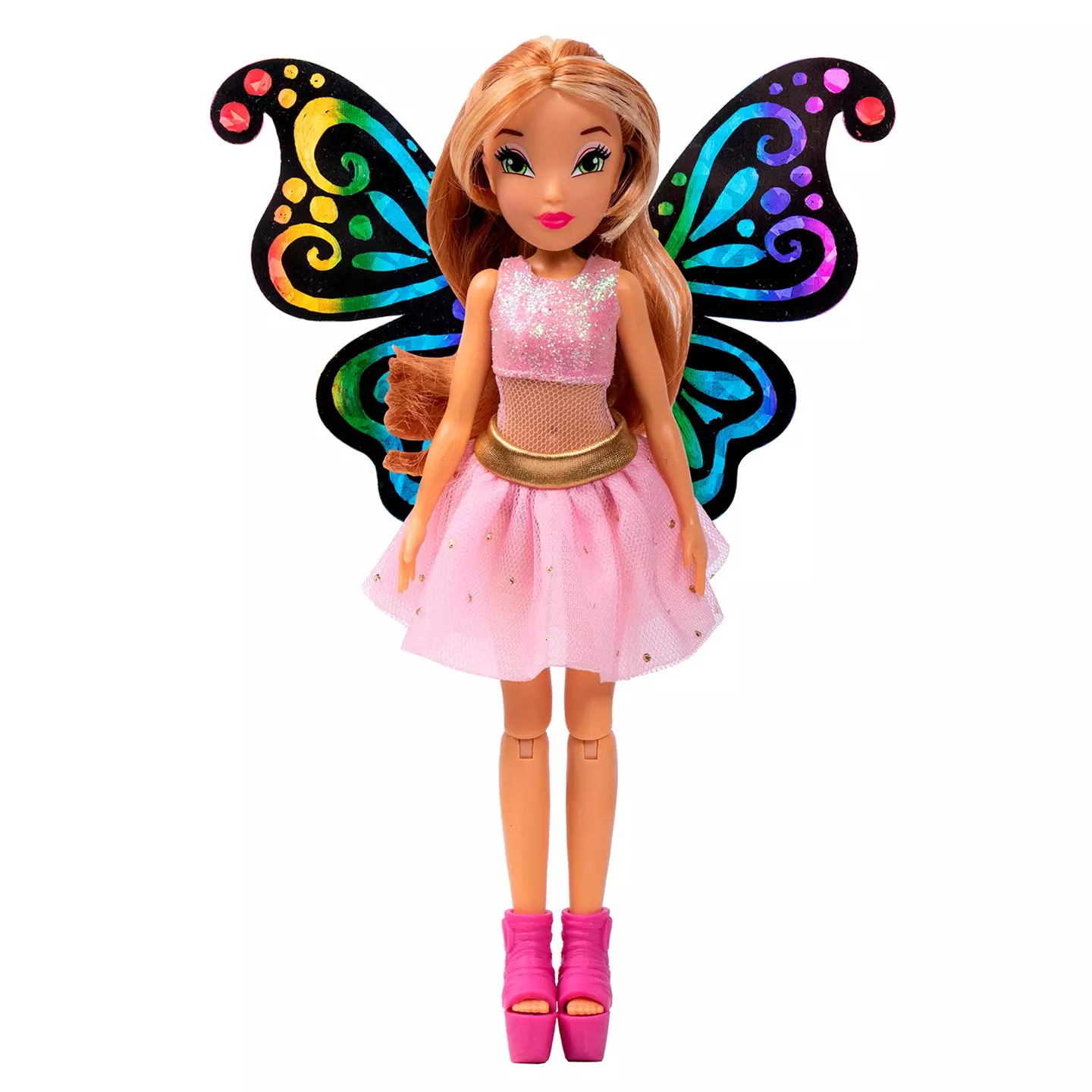 Кукла шарнирная Winx Club BTW Scratch Art Wings Флора с крыльями для скретчинга 24 см IW01252102
