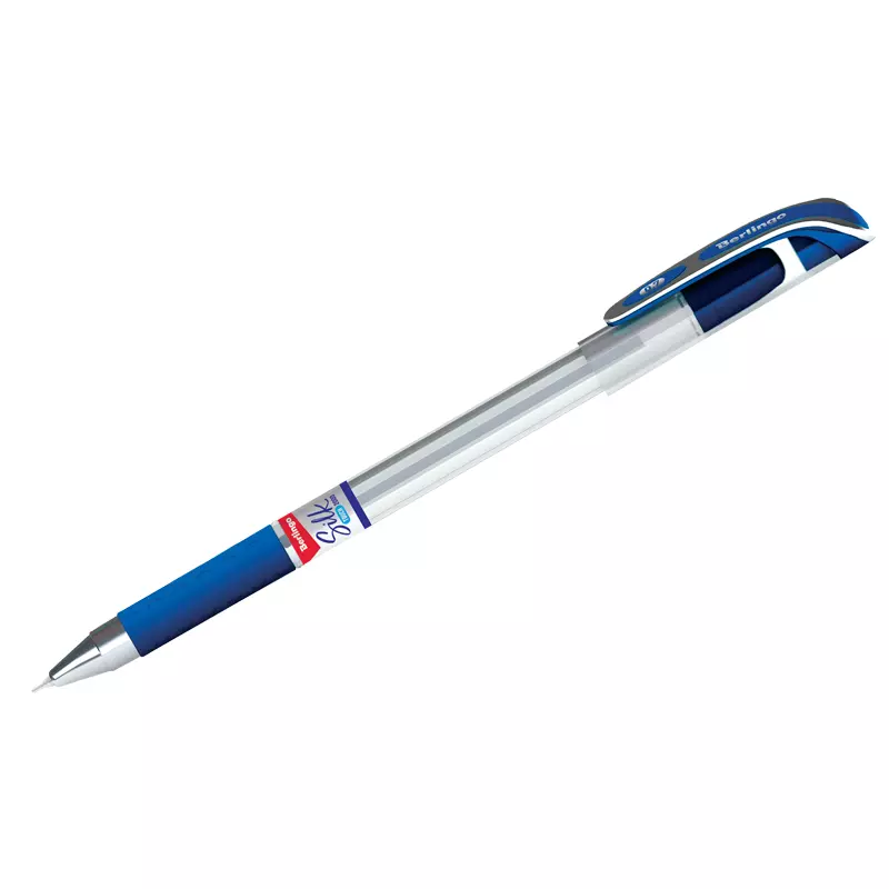 Шариковая ручка Berlingo Silk Touch 2000 синяя, 0,7мм, игольчатый стержень, грип CBp_07872