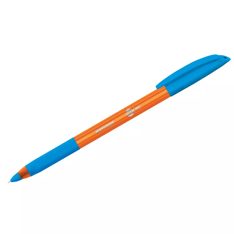 Шариковая ручка Berlingo Skyline светло-синяя, 0,7мм, игольчатый стержень, грип CBp_07130