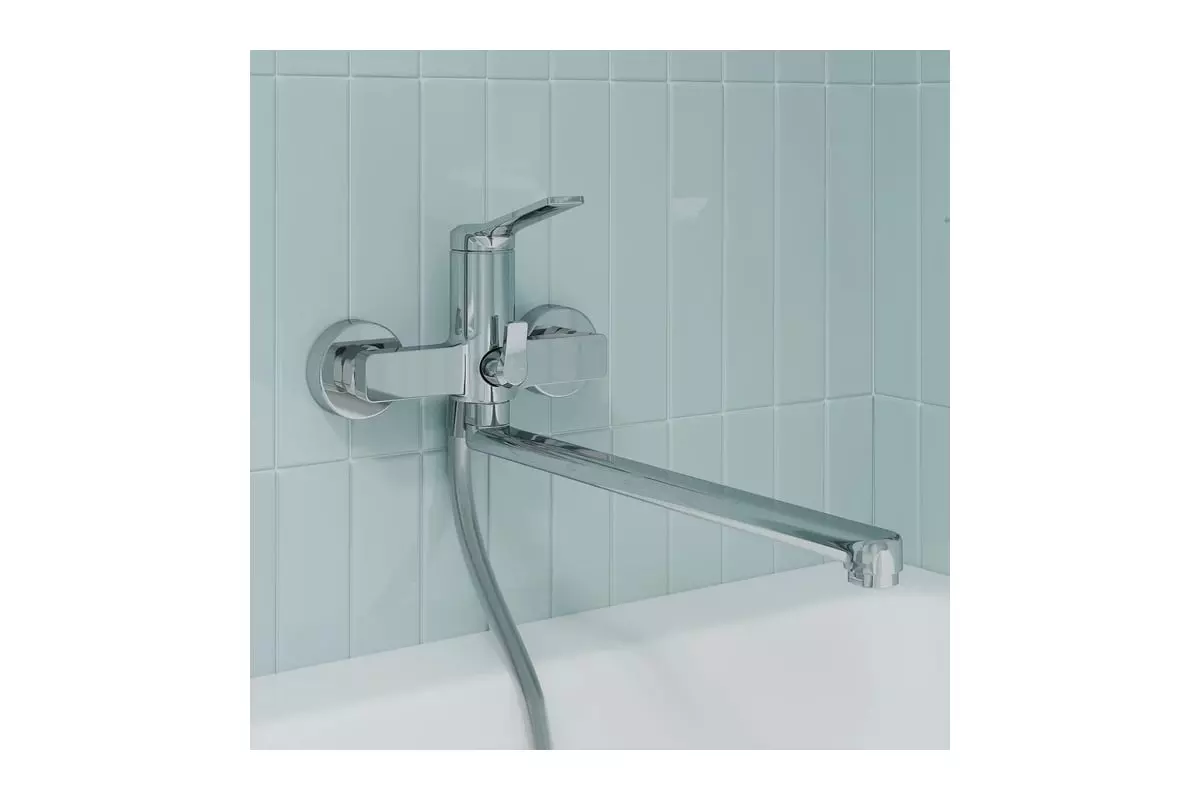 Смеситель для ванны, длинный излив 35 см, хром, IDDIS Parker, PARSB02i10WA, латунь