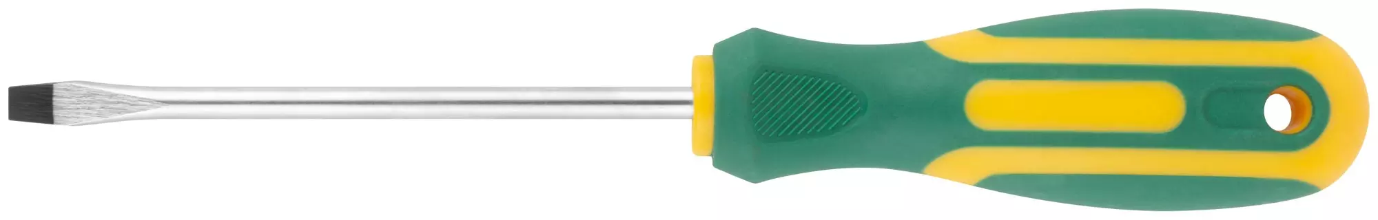 Отвертка плоская SL5x100мм FIT Контур 55202 CrV,прорезиненная рукоятка