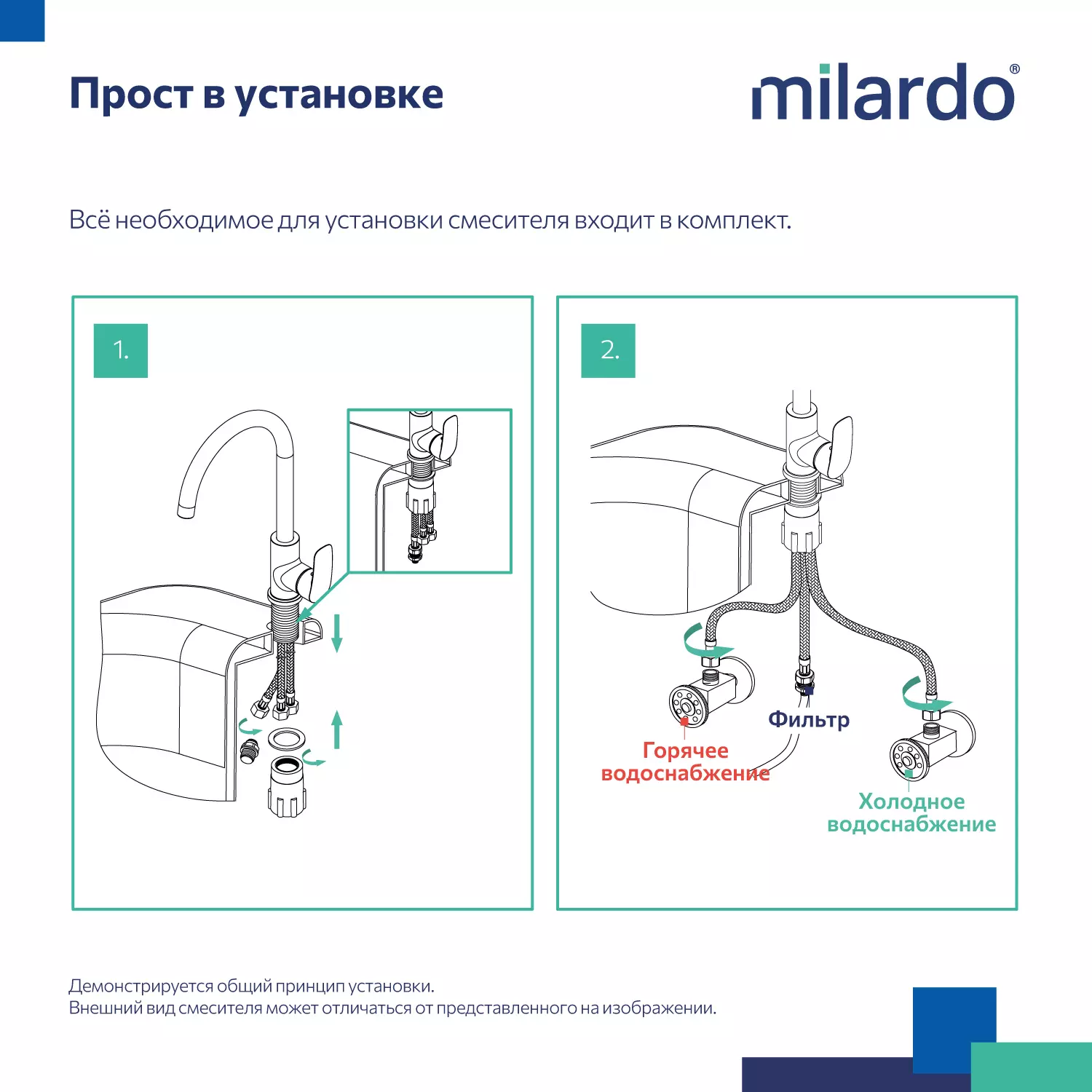 Смеситель для кухни с фильтром, высокий R-излив, матовый графит Milardo Рора (Rora) RORGMFJM05 латунь