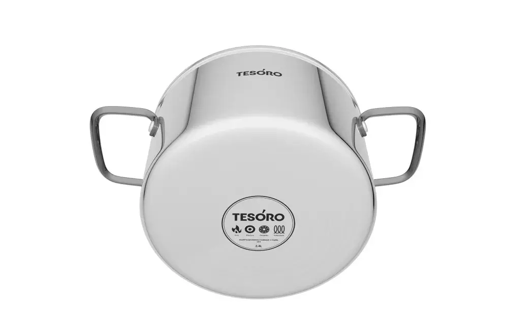 Кастрюля 3,4 л, 18,5 см &quot;Tesoro Asti&quot; монолитный корпус, технология &quot;Tri-PLY&quot;КС634