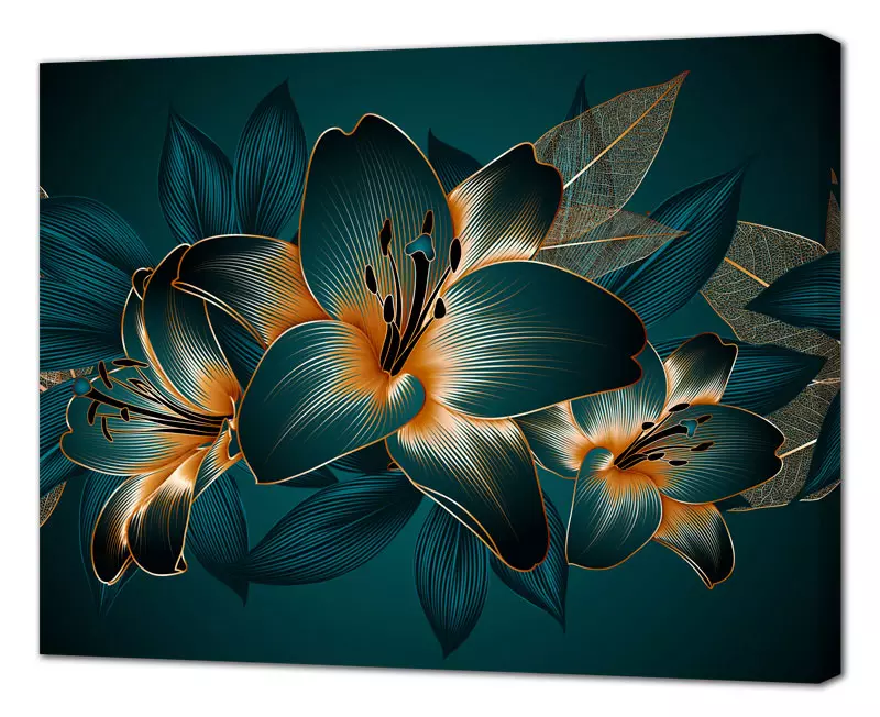 Картина на холсте (канвас) на подрамнике Цветы, KH1137 40х50