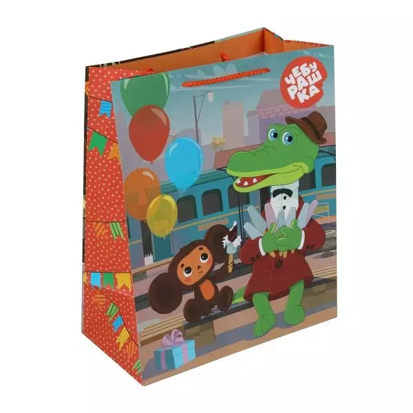 Подарочный пакет 26х32х10 см Чебурашка и Гена PL-111160-CH2