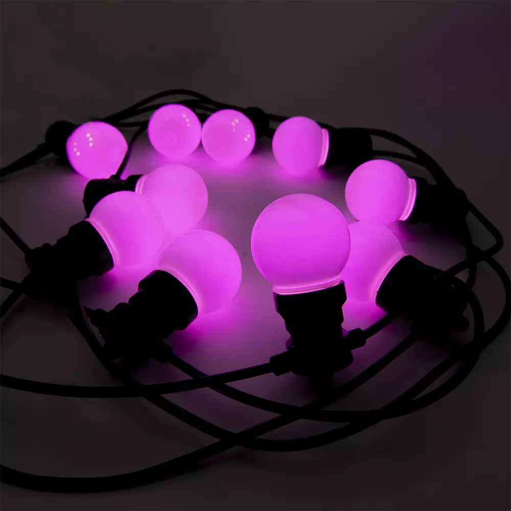 Уличная гирлянда Лампочки Ретро 5 м 10 ламп розовый IP65 Funray 17104
