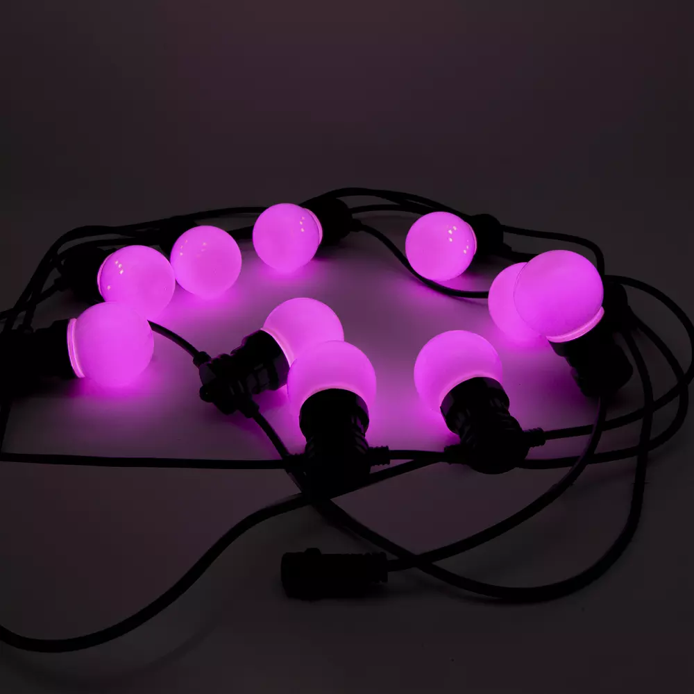 Уличная гирлянда Лампочки Ретро 5 м 10 ламп розовый IP65 Funray 17104