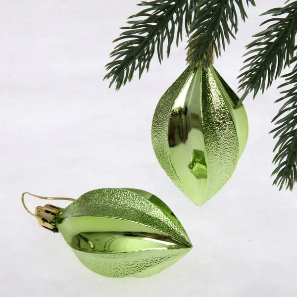 Елочные украшения Таинственное очарование Капля 8 см (2шт) салатовый 916-0343