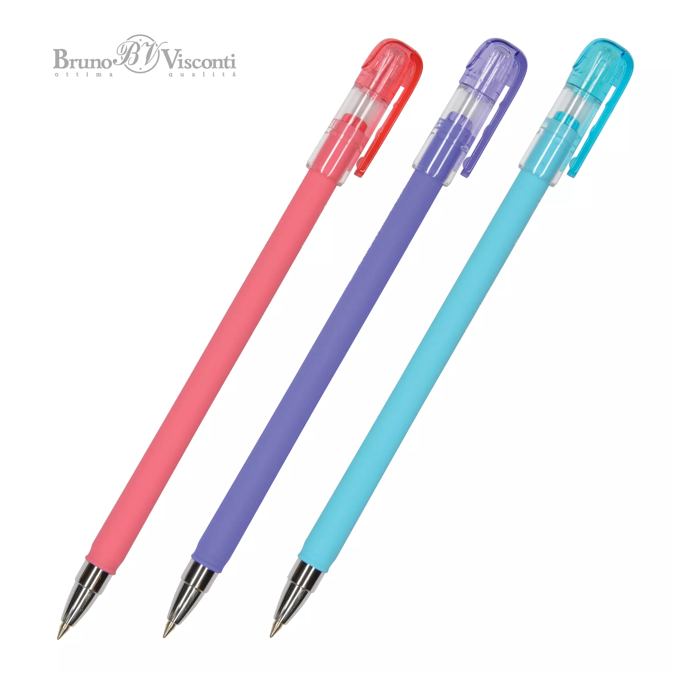 Шариковая ручка BrunoVisconti FirstWrite. Joy 0.5 мм, синяя (3 цвета корпуса) 