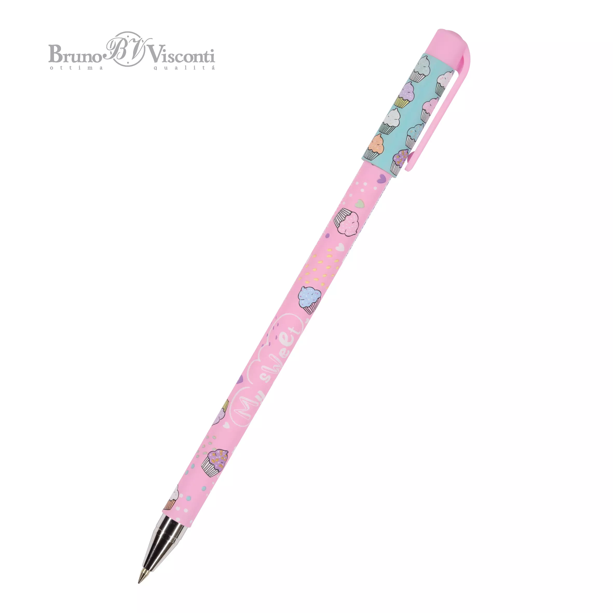 Ручка шариковая BrunoVisconti HappyWrite. My Sweet. Капкейки 0.5 мм синяя