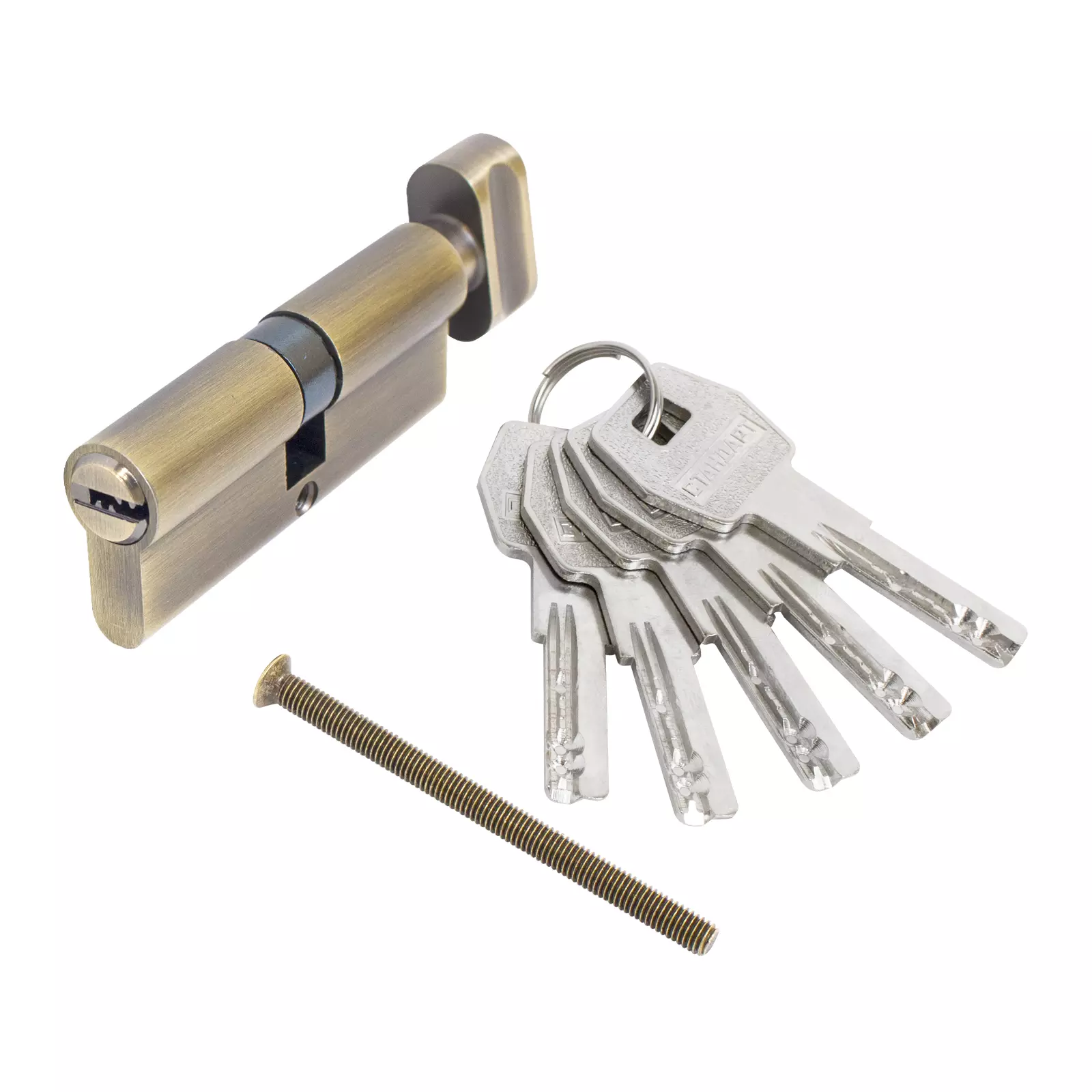 Цилиндровый механизм Стандарт 80 мм (40х40) AB 5кл ст.бронза перф.ключ/верт.