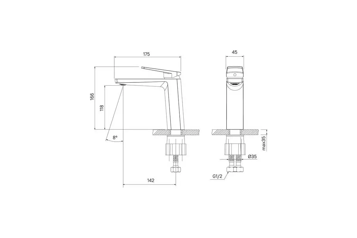 Смеситель для раковины, хром глянцевый IDDIS Ever EVESB00i01 латунь