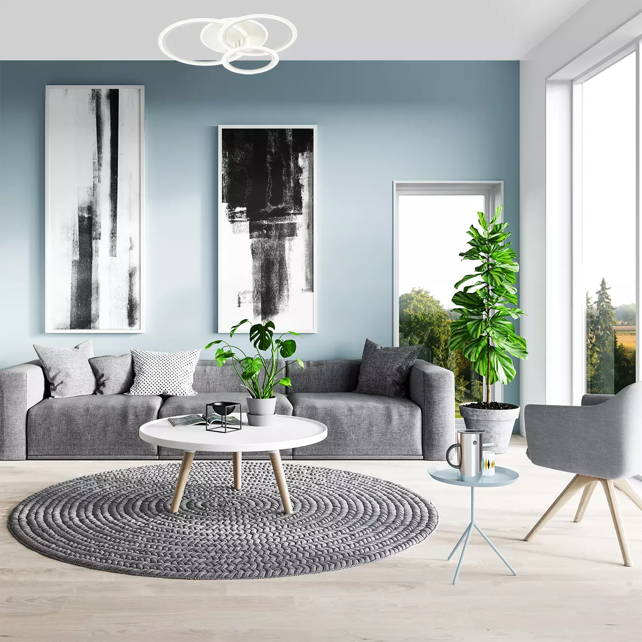 Люстра светодиодная 85Вт 3000-6000K пульт белый Escada 10231/3LED