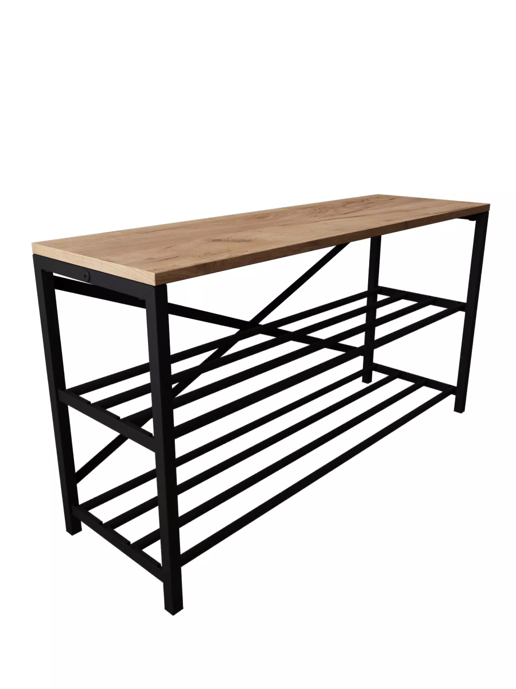 Обувница Gutta 50х92х29 см, три полки, эвок, черный