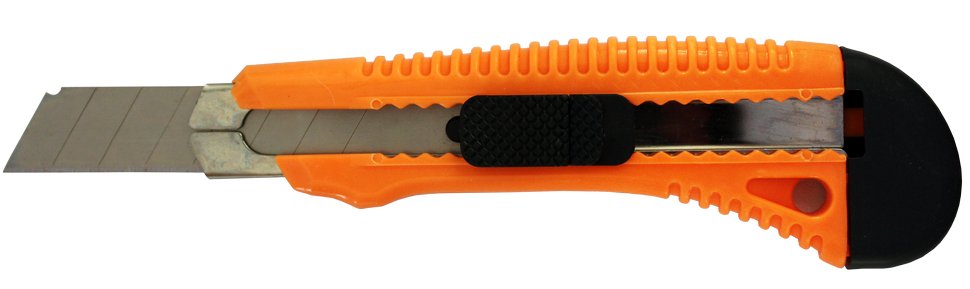 Нож с выдвижным лезвием Вихрь 18 мм, пластик. корпус, метал. направляющая