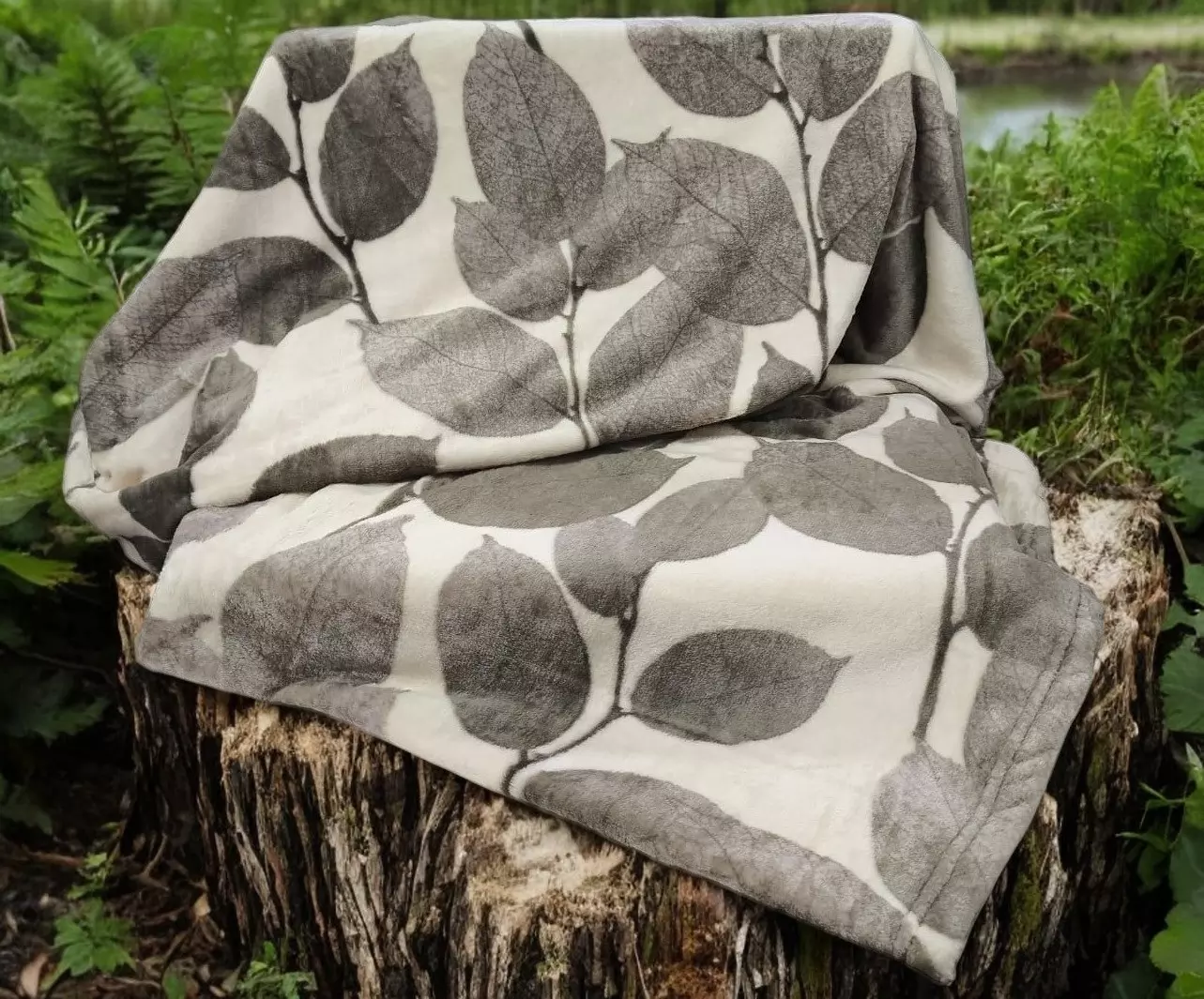 Плед 150*210 см велсофт листва Душечка