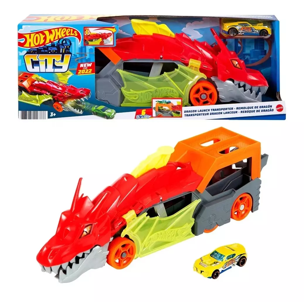 Hot Wheels, игровой набор для запуска машинок Дракон, Хот Вилс Mattel, GTK42