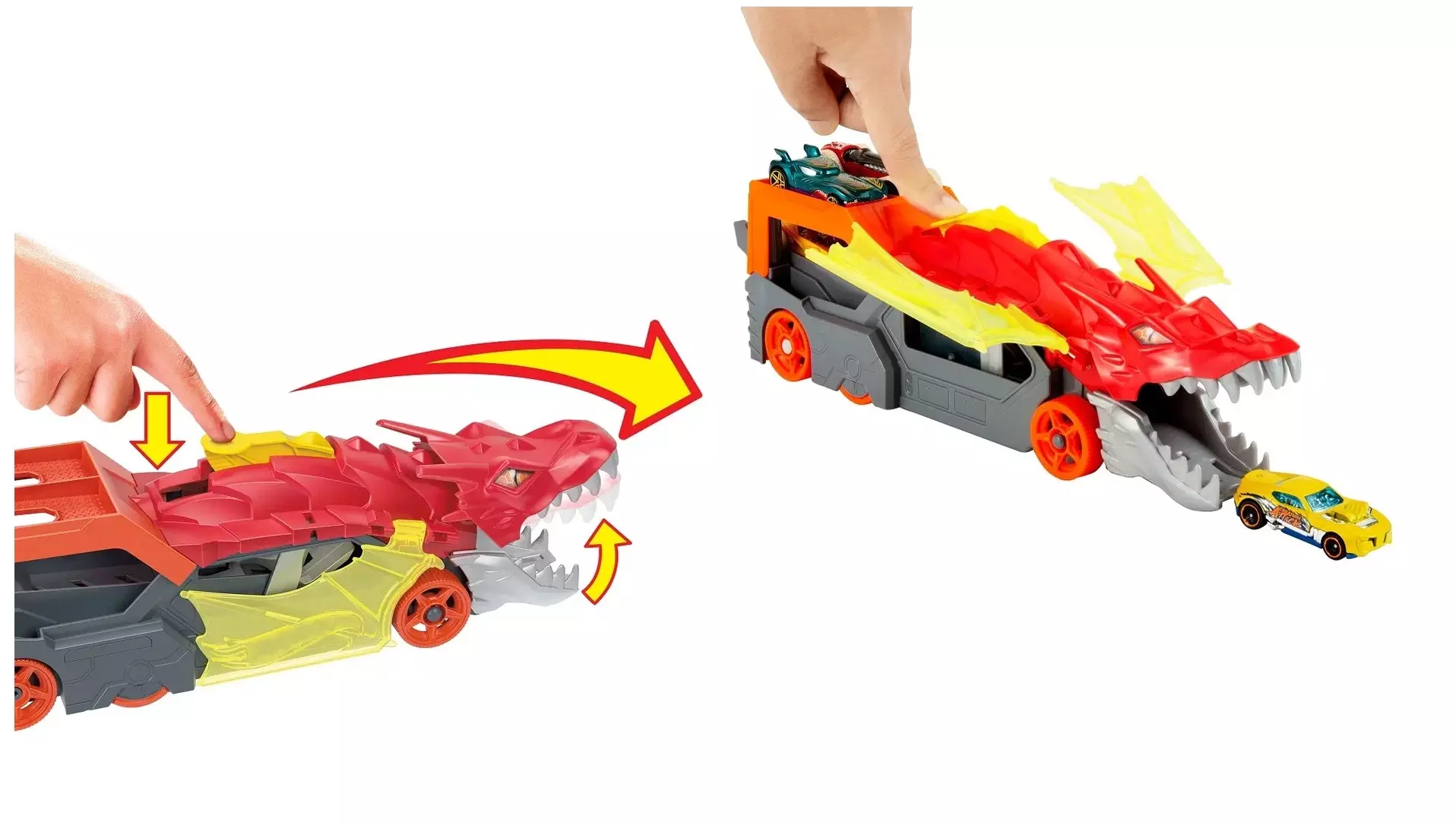 Hot Wheels, игровой набор для запуска машинок Дракон, Хот Вилс Mattel, GTK42