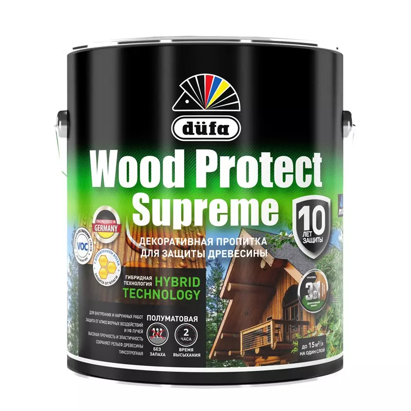 Пропитка Dufa WOOD PROTECT Supreme, белая 2,5л