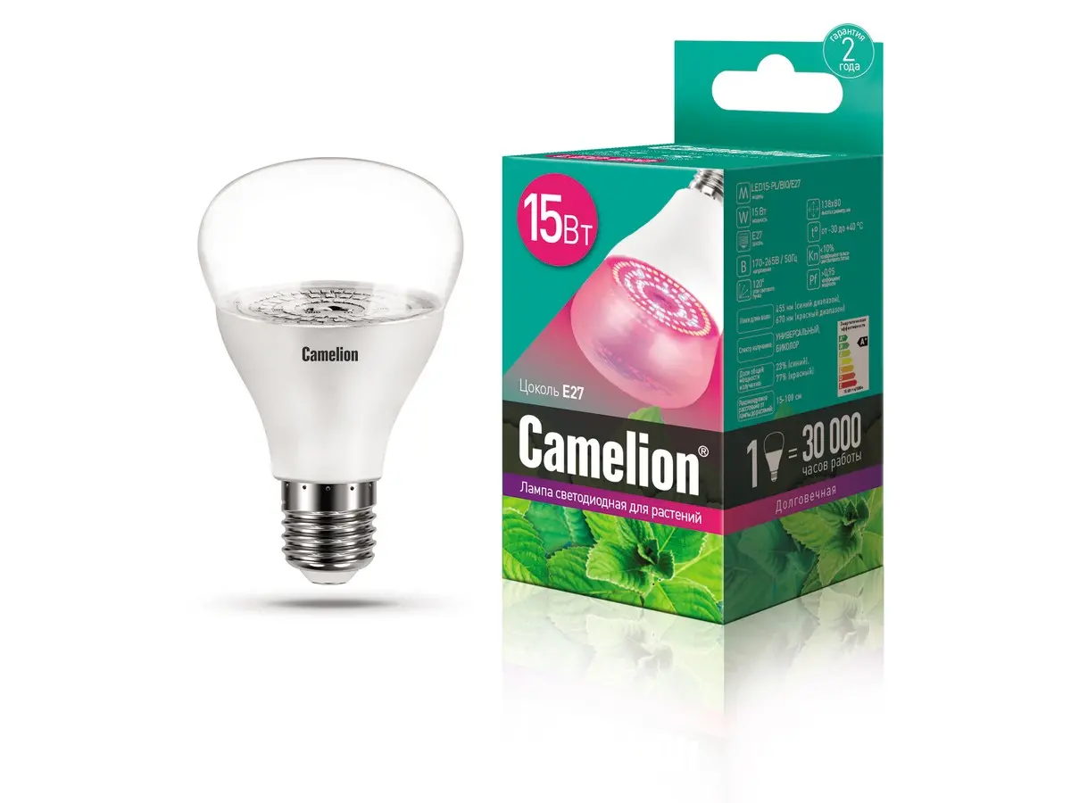Лампа для растений Camelion LED15-PL/BIO/E27 (15Вт 220В)