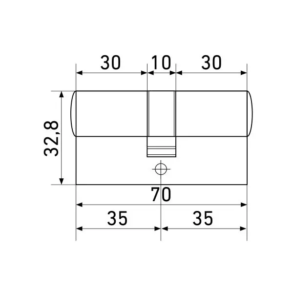 Цилиндровый механизм Стандарт 70 мм (35х35) SN 5кл мат.никель перф.ключ/ключ