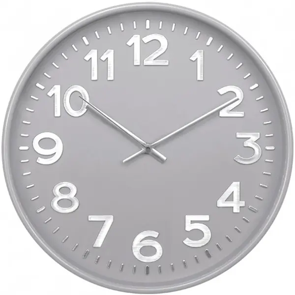 Часы настенные 305мм пластик серебристые TroykaTime 78772784