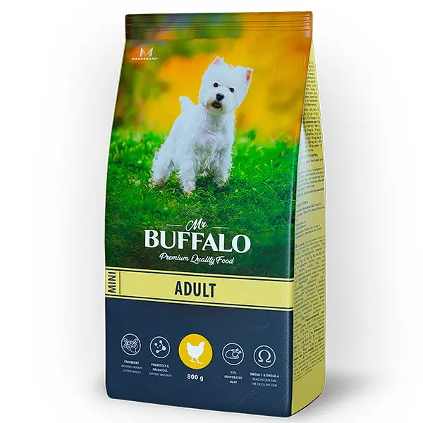 Сухой корм для собак Mr.Buffalo Adult MINI с курицей 0,8 кг