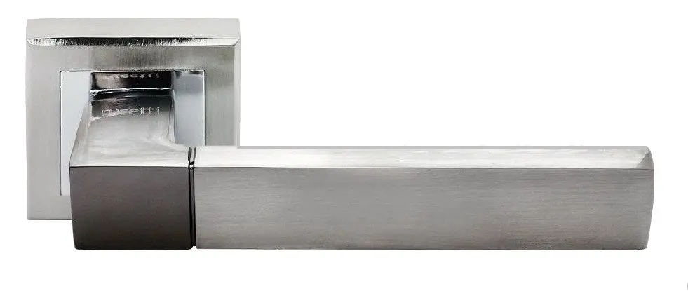 Дверная ручка квадрат RUCETTI RAP 16-S SN/CP -IND белый никель/хром