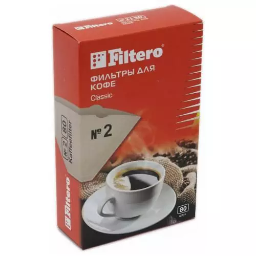 Фильтры для кофе Filtero №2/80 коричневые упак 80шт