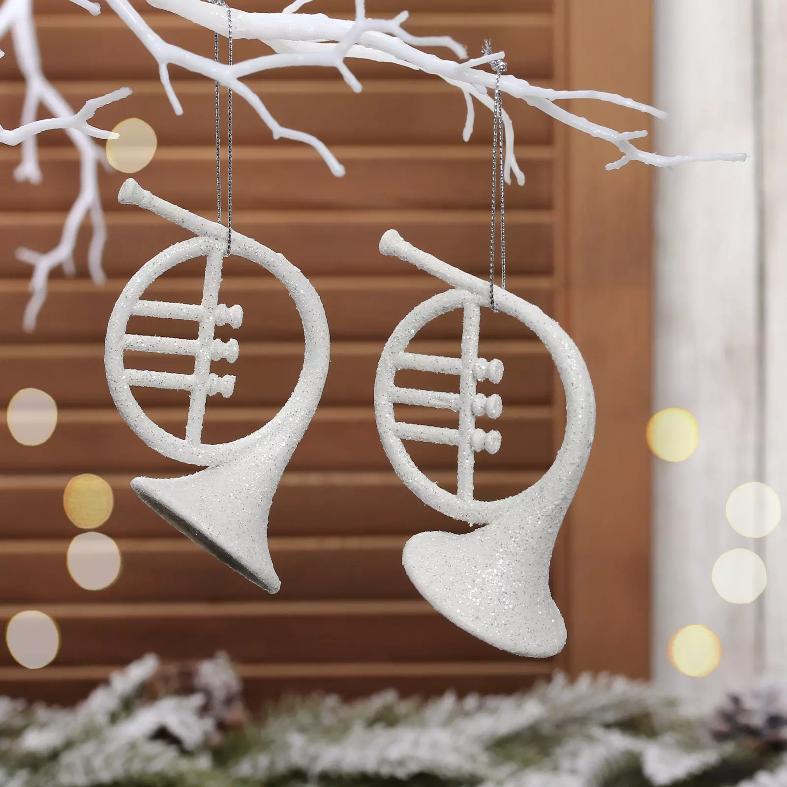 Елочное украшение Музыкальная вечеринка 12 см (2 шт) белый 916-2003